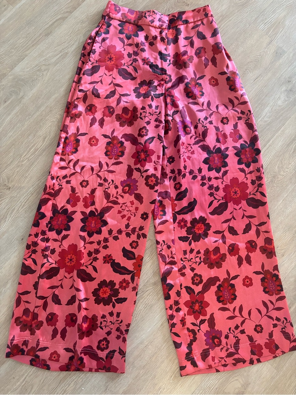 House of Harlow 1960 Pink Floral Wide-Leg Skirted Pants